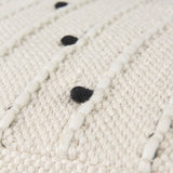 Amaira Cream/Black/White patterned Wool and Cotton Pouf by Mercana at Eve Furniture