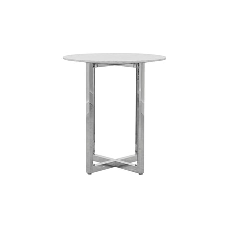 Amalfi 32 inch Round Carrara Marble Top Bar Table by Modus Furniture at Eve Furniture
