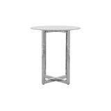 Amalfi 32 inch Round Carrara Marble Top Bar Table by Modus Furniture at Eve Furniture
