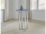 Amalfi 32 inch Round Carrara Marble Top Bar Table by Modus Furniture at Eve Furniture
