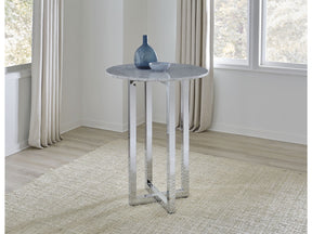 Amalfi 32 inch Round Carrara Marble Top Bar Table by Modus Furniture at Eve Furniture