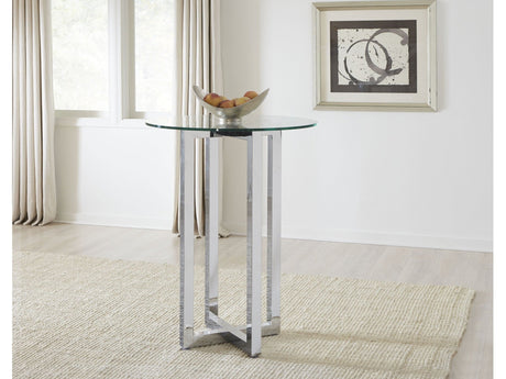 Amalfi 32 inch Round Glass Top Bar Table by Modus Furniture at Eve Furniture