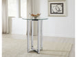 Amalfi 32 inch Round Glass Top Bar Table by Modus Furniture at Eve Furniture
