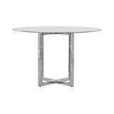 Amalfi 48 inch Round Carrara Marble Top Counter Table by Modus Furniture at Eve Furniture