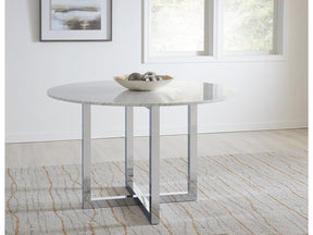 Amalfi 48 inch Round Carrara Marble Top Counter Table by Modus Furniture at Eve Furniture