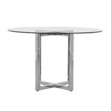 Amalfi 48 inch Round Glass Top Counter Table by Modus Furniture at Eve Furniture