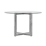 Amalfi 48 inch Round Glass Top Dining Table by Modus Furniture at Eve Furniture