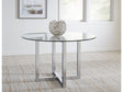 Amalfi 48 inch Round Glass Top Dining Table by Modus Furniture at Eve Furniture