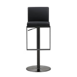 Amalfi Black Performance Vegan Leather on Black Stool by TOV Furniture at Eve Furniture