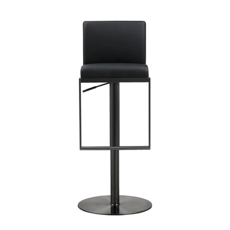 Amalfi Black Performance Vegan Leather on Black Stool by TOV Furniture at Eve Furniture