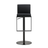 Amalfi Black Performance Vegan Leather on Black Stool by TOV Furniture at Eve Furniture