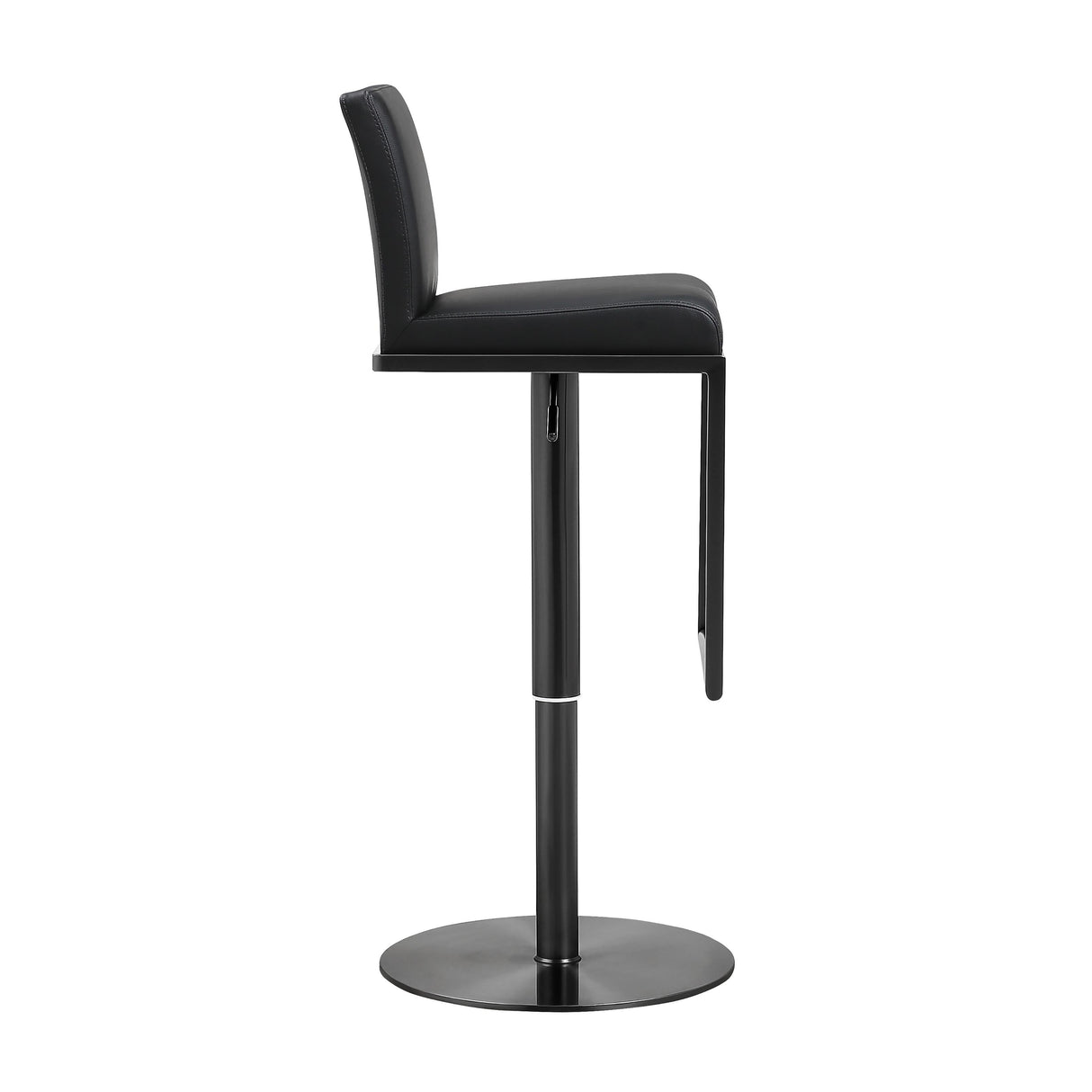 Amalfi Black Performance Vegan Leather on Black Stool by TOV Furniture at Eve Furniture