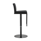Amalfi Black Performance Vegan Leather on Black Stool by TOV Furniture at Eve Furniture