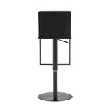 Amalfi Black Performance Vegan Leather on Black Stool by TOV Furniture at Eve Furniture