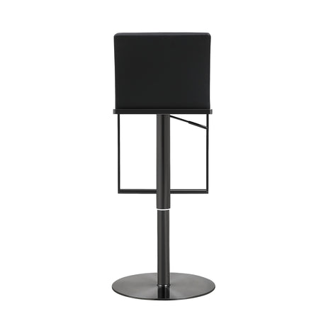 Amalfi Black Performance Vegan Leather on Black Stool by TOV Furniture at Eve Furniture