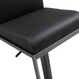 Amalfi Black Performance Vegan Leather on Black Stool by TOV Furniture at Eve Furniture