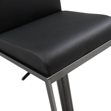 Amalfi Black Performance Vegan Leather on Black Stool by TOV Furniture at Eve Furniture