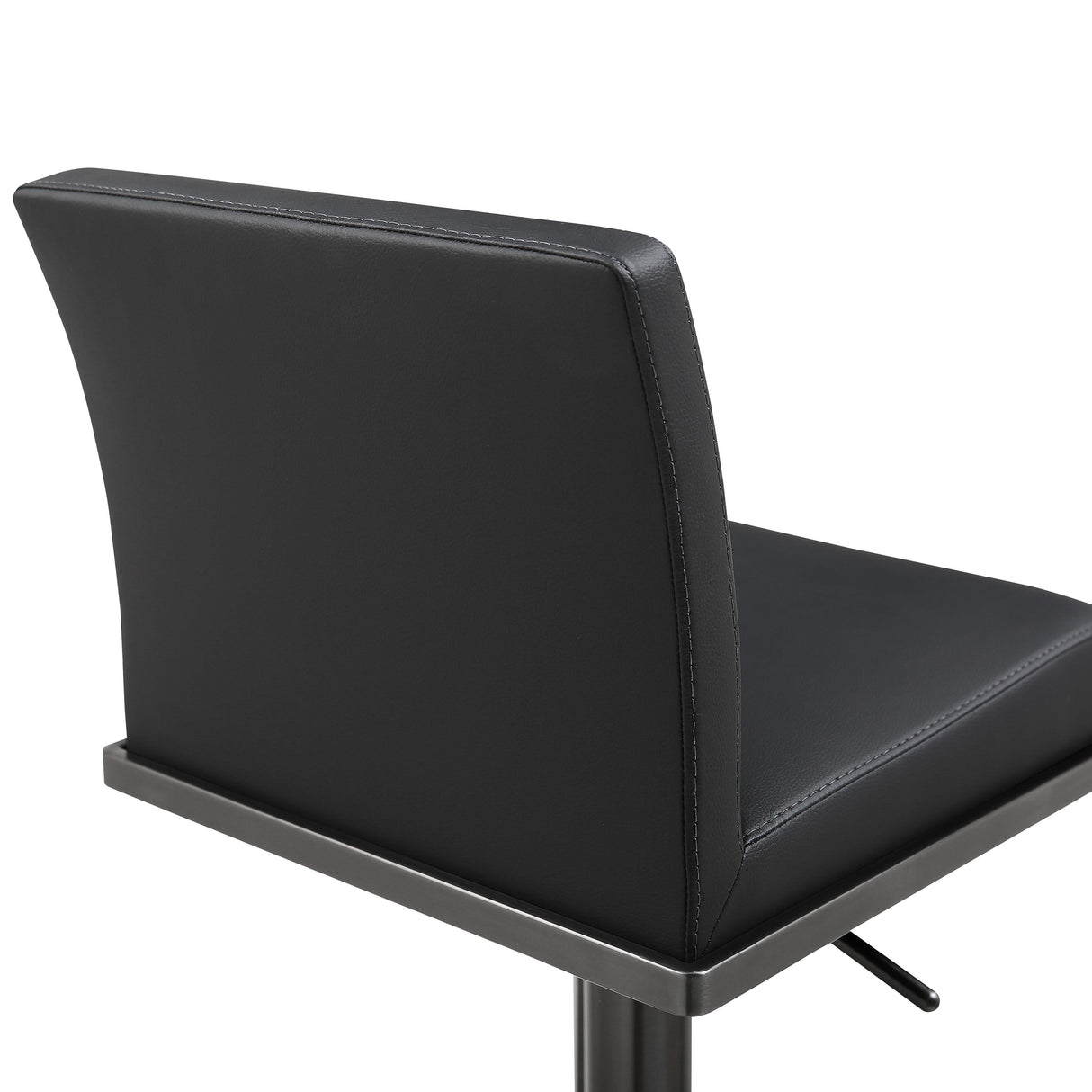 Amalfi Black Performance Vegan Leather on Black Stool by TOV Furniture at Eve Furniture