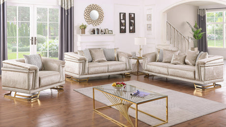 Amalfi Champagne Living Room Set by New Era Innovations at Eve Furniture