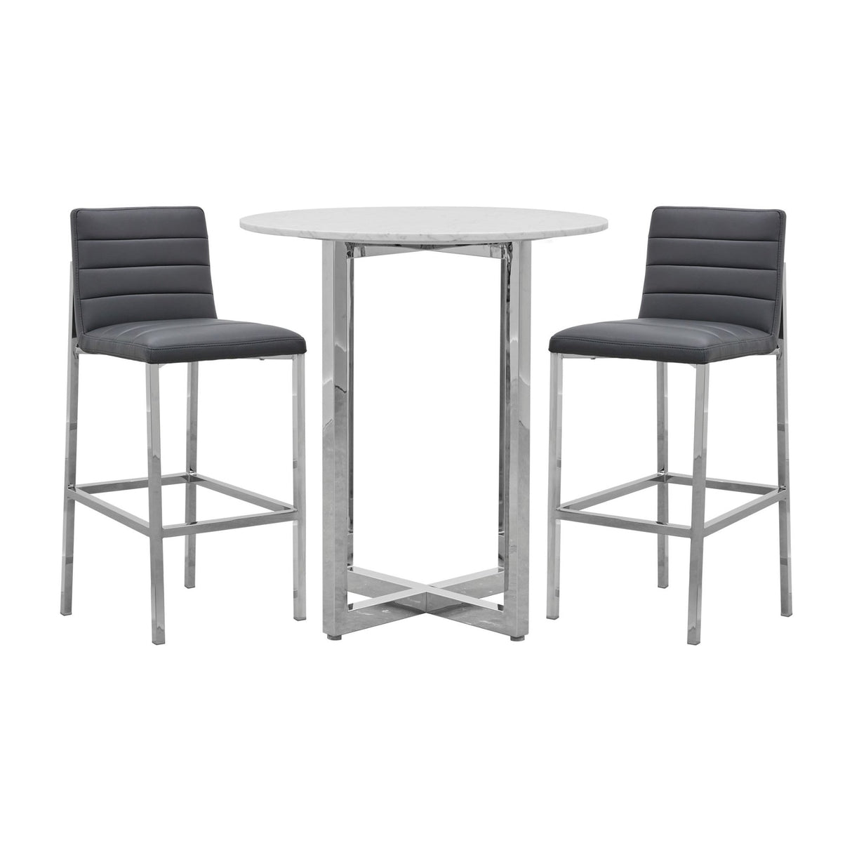 Amalfi Metal Back Bar Stool in Cobalt Leather (Set of 2) by Modus Furniture at Eve Furniture