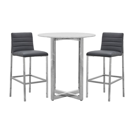 Amalfi Metal Back Bar Stool in Cobalt Leather (Set of 2) by Modus Furniture at Eve Furniture