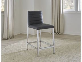 Amalfi Metal Back Bar Stool in Cobalt Leather (Set of 2) by Modus Furniture at Eve Furniture