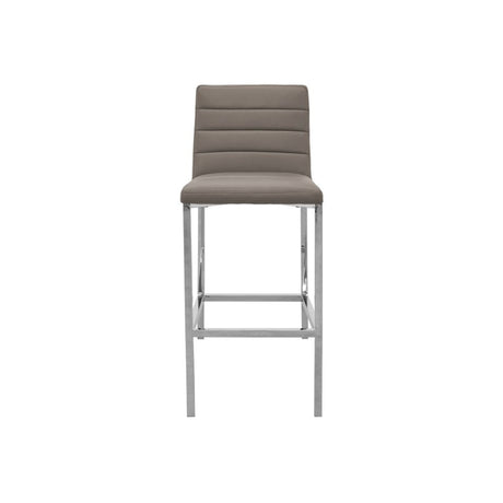 Amalfi Metal Back Bar Stool in Taupe Leather (Set of 2) by Modus Furniture at Eve Furniture