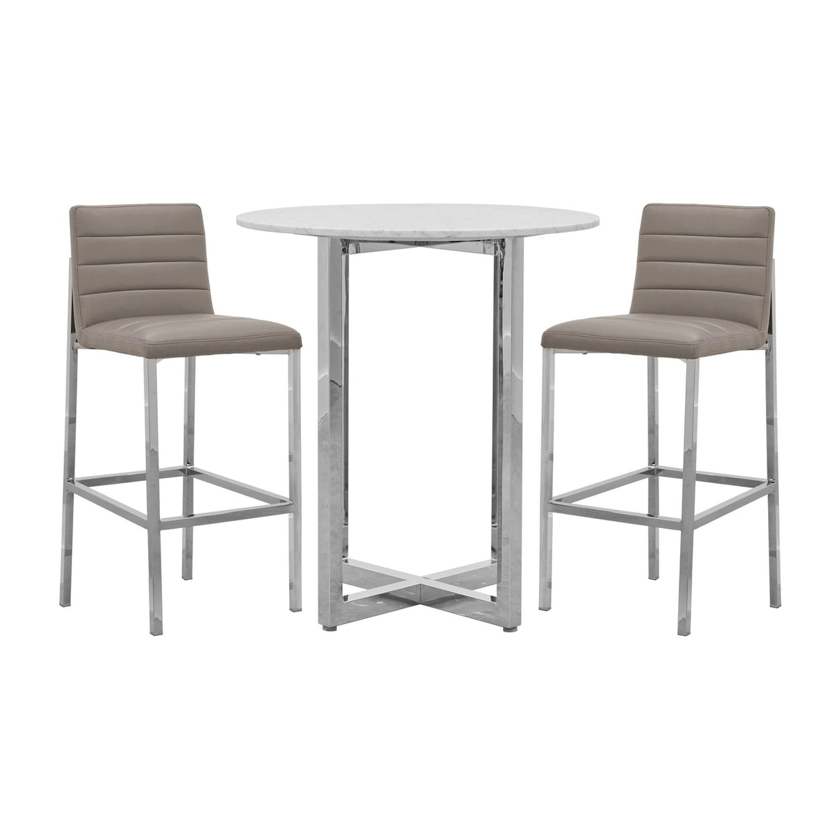 Amalfi Metal Back Bar Stool in Taupe Leather (Set of 2) by Modus Furniture at Eve Furniture