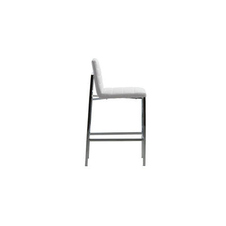 Amalfi Metal Back Bar Stool in White Leather (Set of 2) by Modus Furniture at Eve Furniture