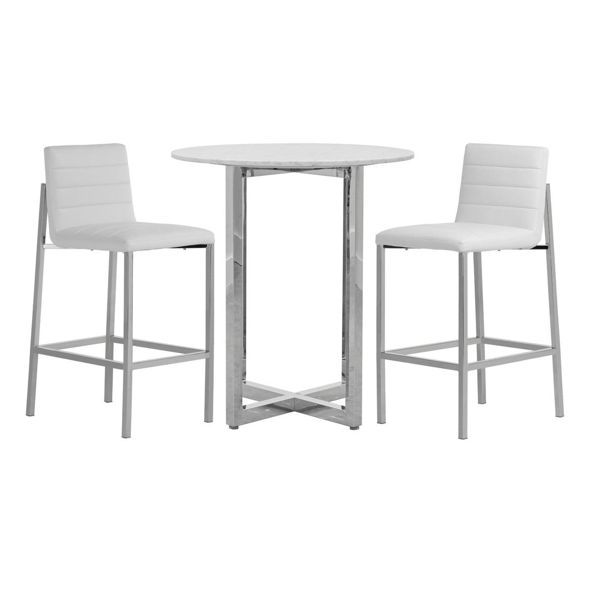 Amalfi Metal Back Bar Stool in White Leather (Set of 2) by Modus Furniture at Eve Furniture
