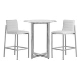 Amalfi Metal Back Bar Stool in White Leather (Set of 2) by Modus Furniture at Eve Furniture