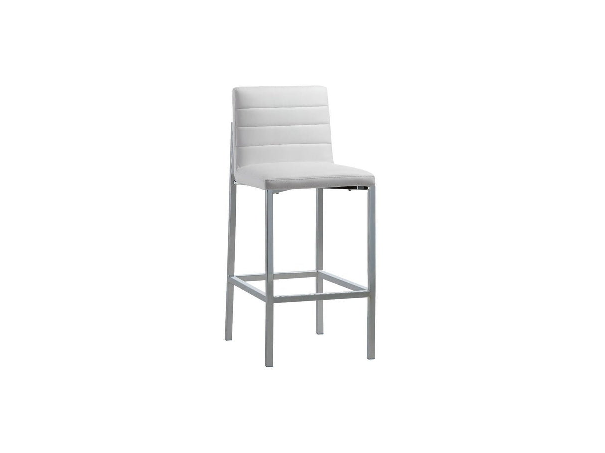 Amalfi Metal Back Bar Stool in White Leather (Set of 2) by Modus Furniture at Eve Furniture
