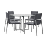 Amalfi Metal Back Chair in Cobalt Leather (Set of 2) by Modus Furniture at Eve Furniture