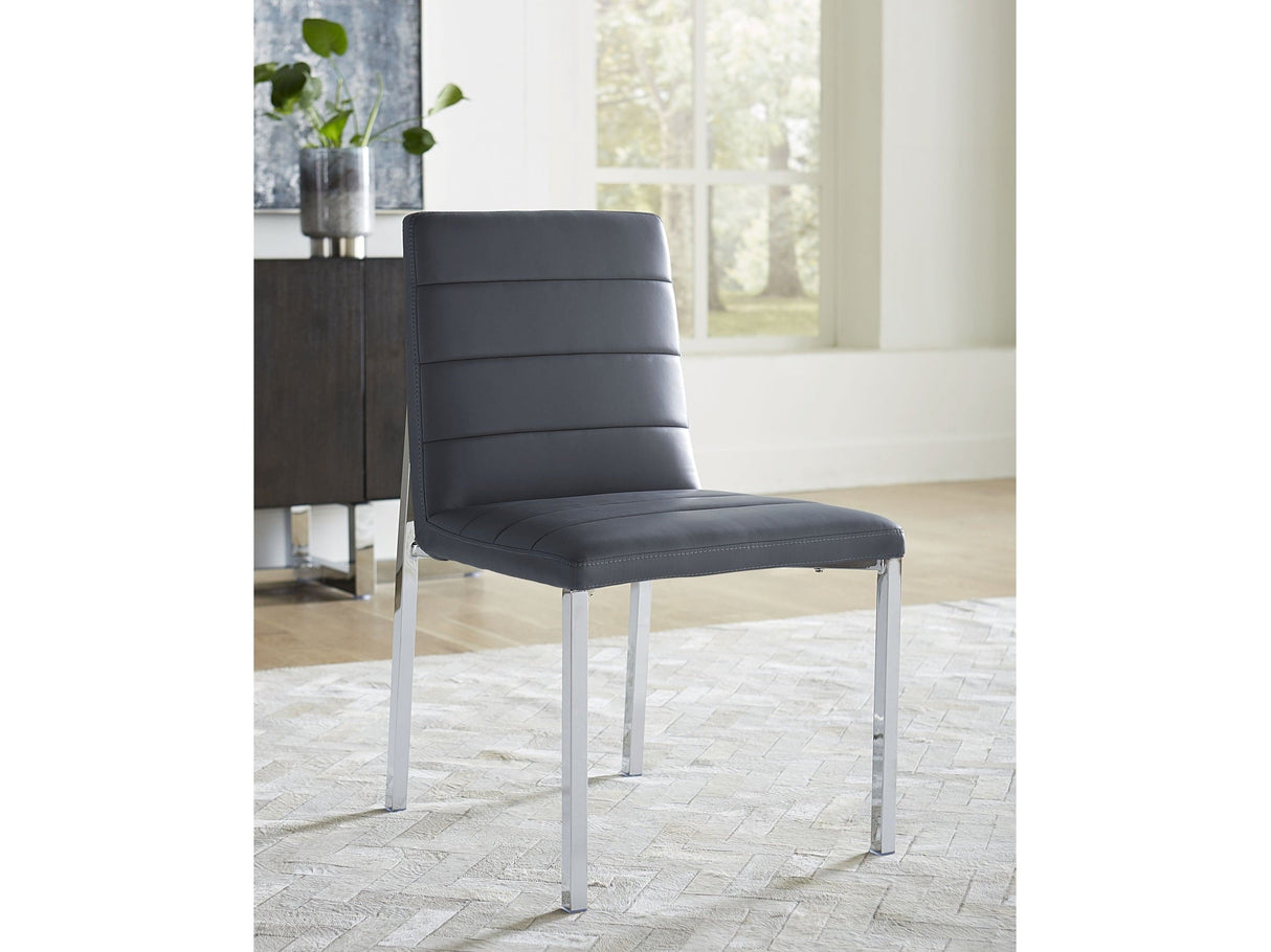 Amalfi Metal Back Chair in Cobalt Leather (Set of 2) by Modus Furniture at Eve Furniture