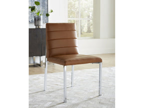 Amalfi Metal Back Chair in Cognac Leather (Set of 2) by Modus Furniture at Eve Furniture