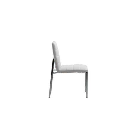 Amalfi Metal Back Chair in White Leather (Set of 2) by Modus Furniture at Eve Furniture