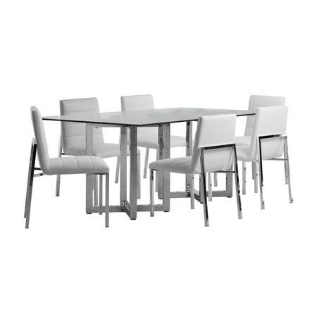 Amalfi Metal Back Chair in White Leather (Set of 2) by Modus Furniture at Eve Furniture