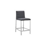 Amalfi Metal Back Counter Stool in Cobalt Leather (Set of 2) by Modus Furniture at Eve Furniture