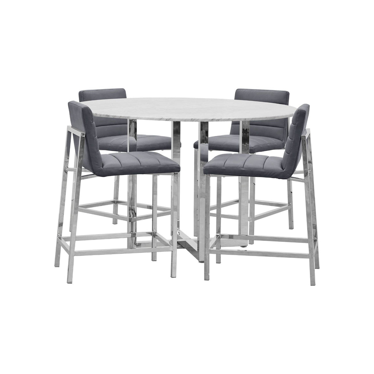 Amalfi Metal Back Counter Stool in Cobalt Leather (Set of 2) by Modus Furniture at Eve Furniture