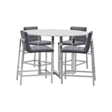 Amalfi Metal Back Counter Stool in Cobalt Leather (Set of 2) by Modus Furniture at Eve Furniture