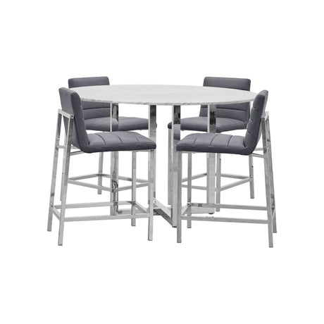 Amalfi Metal Back Counter Stool in Cobalt Leather (Set of 2) by Modus Furniture at Eve Furniture