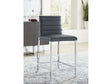 Amalfi Metal Back Counter Stool in Cobalt Leather (Set of 2) by Modus Furniture at Eve Furniture