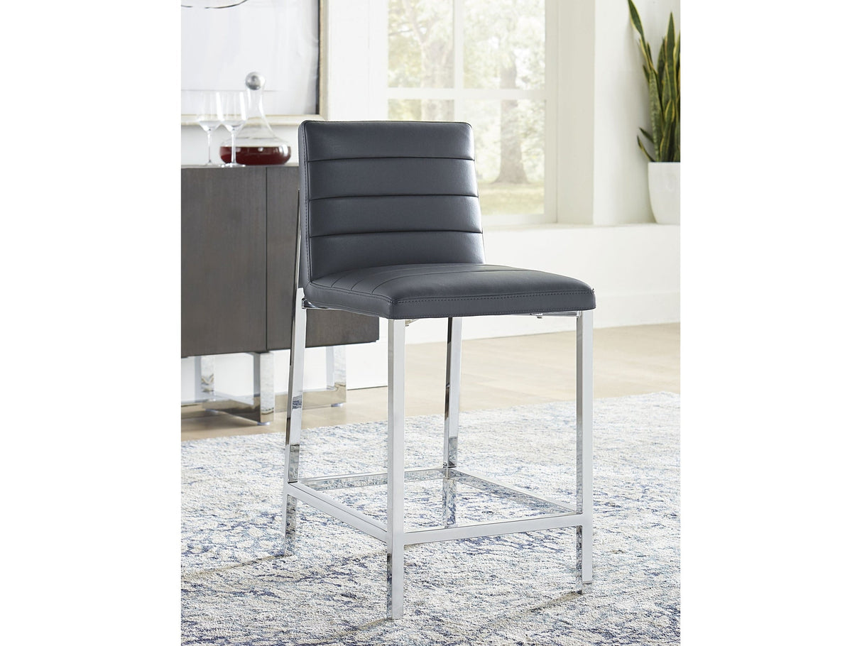 Amalfi Metal Back Counter Stool in Cobalt Leather (Set of 2) by Modus Furniture at Eve Furniture