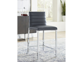 Amalfi Metal Back Counter Stool in Cobalt Leather (Set of 2) by Modus Furniture at Eve Furniture