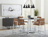 Amalfi Metal Back Counter Stool in Cognac Leather (Set of 2) by Modus Furniture at Eve Furniture