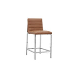 Amalfi Metal Back Counter Stool in Cognac Leather (Set of 2) by Modus Furniture at Eve Furniture