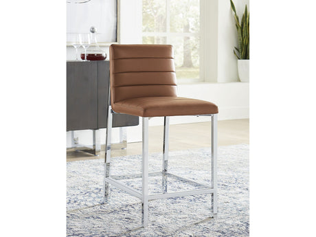Amalfi Metal Back Counter Stool in Cognac Leather (Set of 2) by Modus Furniture at Eve Furniture