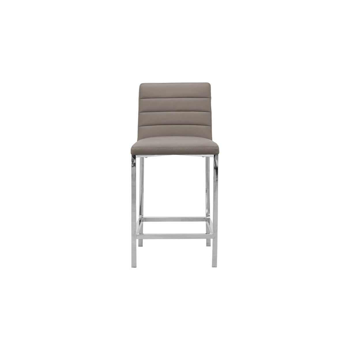 Amalfi Metal Back Counter Stool in Taupe Leather (Set of 2) by Modus Furniture at Eve Furniture