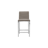 Amalfi Metal Back Counter Stool in Taupe Leather (Set of 2) by Modus Furniture at Eve Furniture