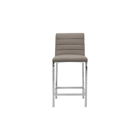 Amalfi Metal Back Counter Stool in Taupe Leather (Set of 2) by Modus Furniture at Eve Furniture
